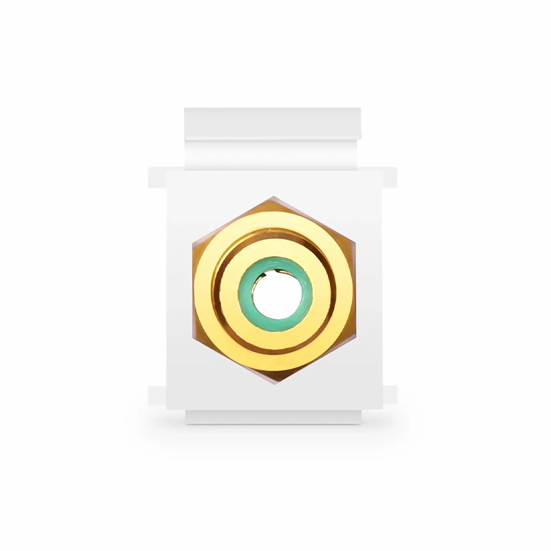 RCA Feedthrough SyncEase Connector, Gold-Plated, White Housing