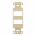 SyncEaseFFSystemâ„¢ Faceplate Frame Keystone Insert, 4 Ports, Ivory, 4.09'' x 1.4''