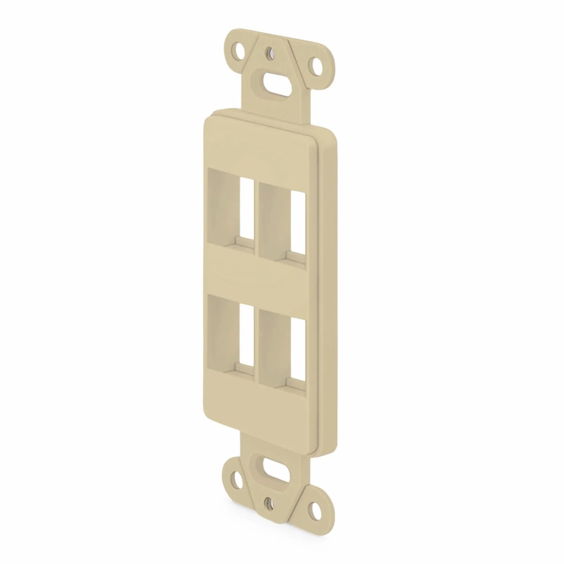 SyncEaseFFSystemâ„¢ Faceplate Frame Keystone Insert, 4 Ports, Ivory, 4.09'' x 1.4''
