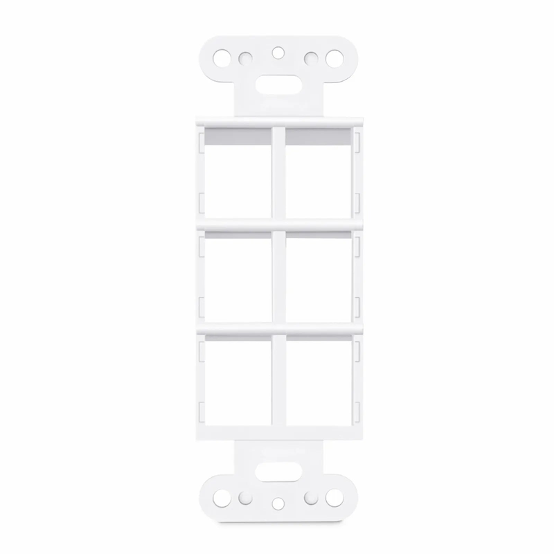 Faceplate Frame Keystone Insert, 6 Ports, White, 4.09'' x 1.40''
