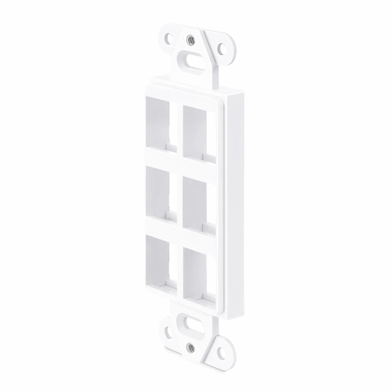 Faceplate Frame Keystone Insert, 6 Ports, White, 4.09'' x 1.40''