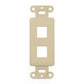 SyncEaseFFSystemâ„¢ Faceplate Frame Keystone Insert, 2 Ports, Ivory, 4.09'' x 1.4''