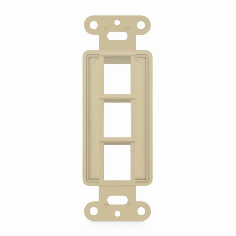 SyncEaseFFSystemâ„¢ Faceplate Frame Keystone Insert, 3 Ports, Ivory, 4.09'' x 1.4''