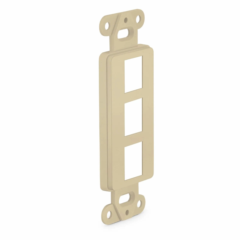 SyncEaseFFSystemâ„¢ Faceplate Frame Keystone Insert, 3 Ports, Ivory, 4.09'' x 1.4''