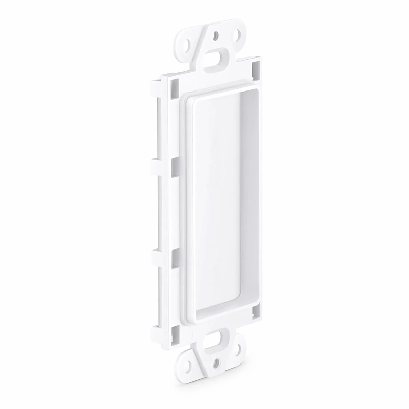 Faceplate Frame Keystone Insert, Brush, White, 4.09'' x 1.79''