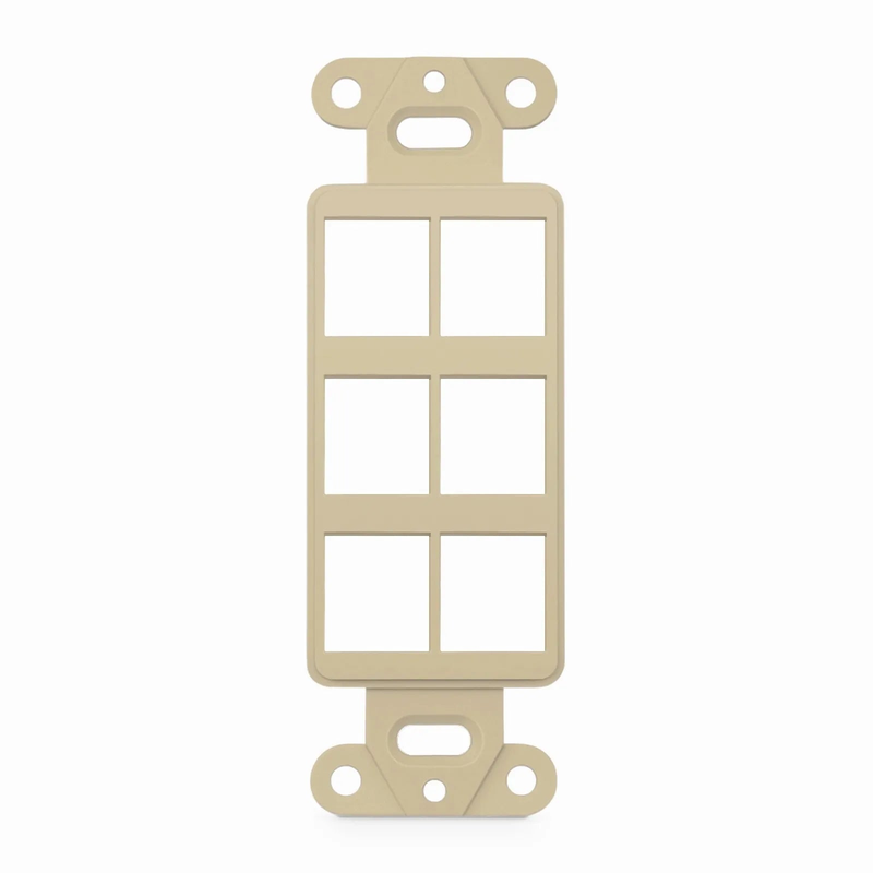 SyncEaseFFSystemâ„¢ Faceplate Frame Keystone Insert, 6 Ports, Ivory, 4.09'' x 1.4''