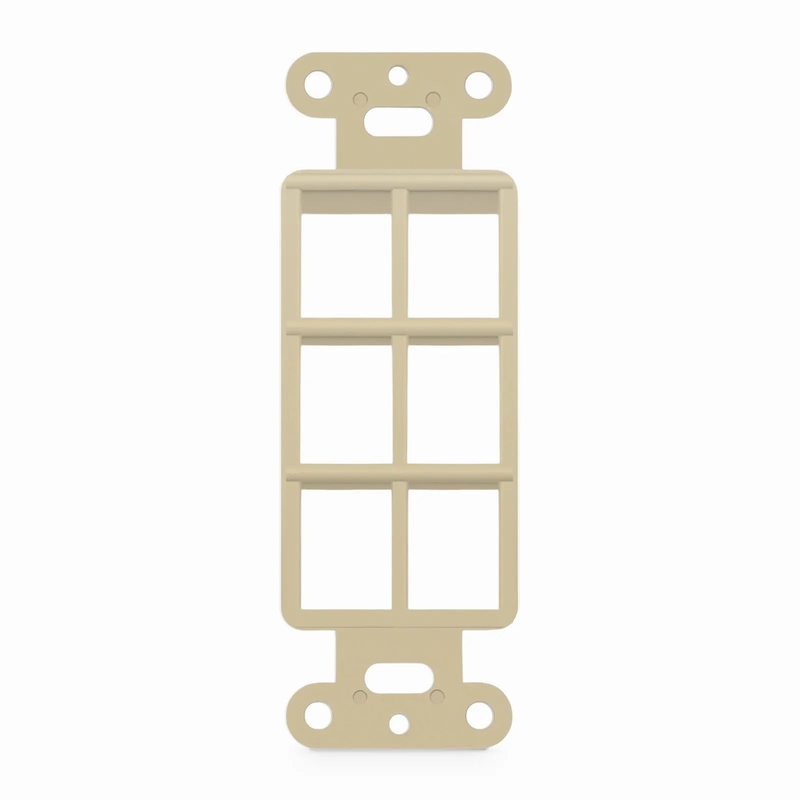 SyncEaseFFSystemâ„¢ Faceplate Frame Keystone Insert, 6 Ports, Ivory, 4.09'' x 1.4''