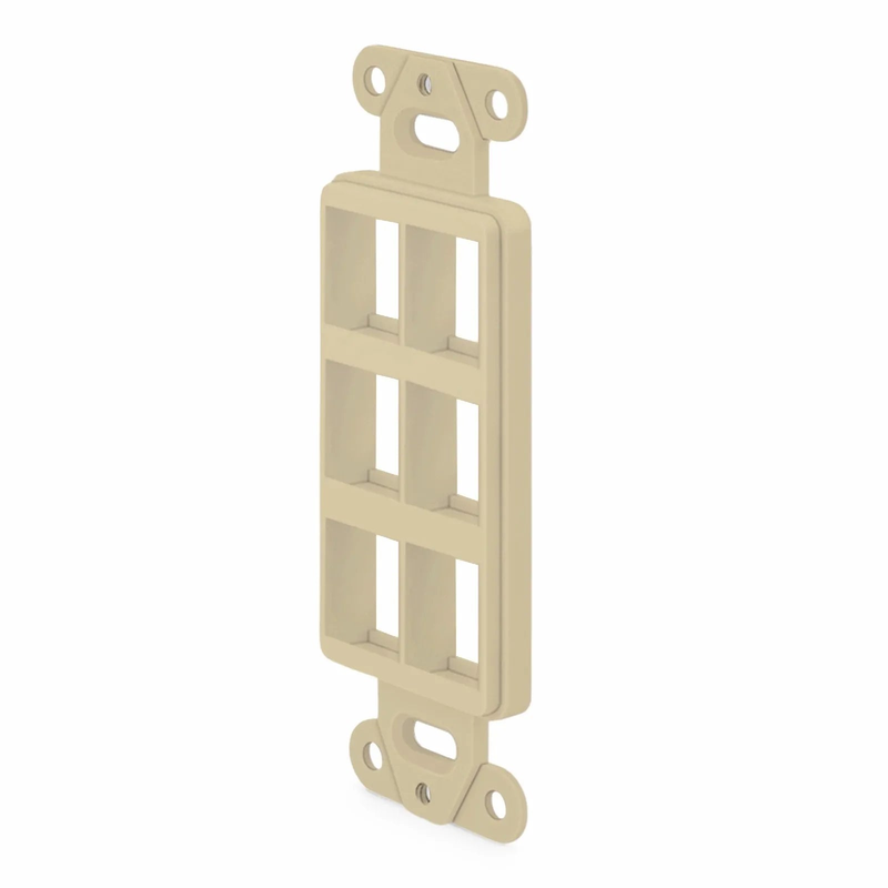 SyncEaseFFSystemâ„¢ Faceplate Frame Keystone Insert, 6 Ports, Ivory, 4.09'' x 1.4''