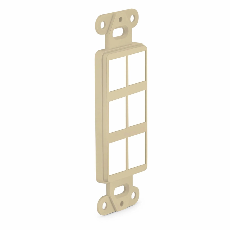 SyncEaseFFSystemâ„¢ Faceplate Frame Keystone Insert, 6 Ports, Ivory, 4.09'' x 1.4''