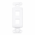 Faceplate Frame Keystone Insert, 2 Ports, White, 4.09'' x 1.40''