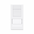 British-Style Cat6 Shuttered Faceplate Frame Insert, Label Pockets, Flat, 1 Port, White, 1.97'' x 0.98''