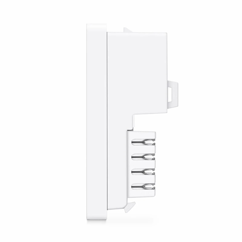 British-Style Cat6 Shuttered Faceplate Frame Insert, Label Pockets, Flat, 1 Port, White, 1.97'' x 0.98''