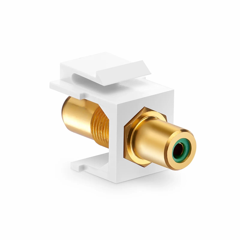 RCA Feedthrough SyncEase Connector, Gold-Plated, White Housing