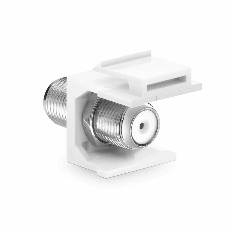 Feedthrough SyncEase F-Connector, Nickel-Plated, White Housing