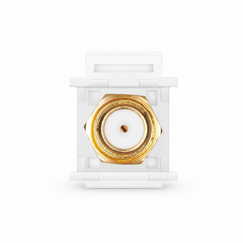 Feedthrough SyncEase F-Connector, Gold-Plated, White Housing