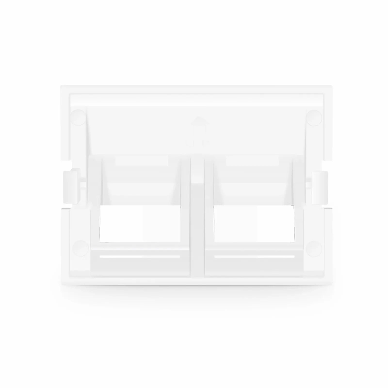 2-Port Angled MOS Adapter, 1.5 Units High, White