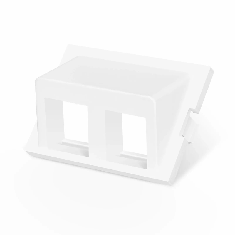 2-Port Angled MOS Adapter, 1.5 Units High, White