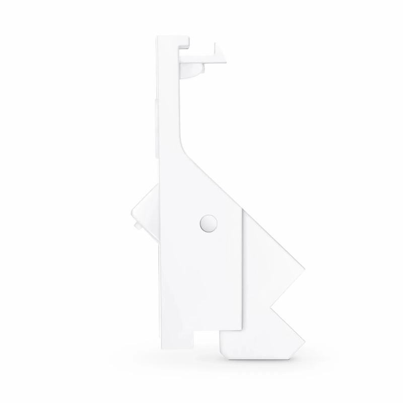 British-Style Shuttered Faceplate Frame Insert, Label Pockets, Unloaded, Angled, 1 Port, White, 1.97'' x 0.98''