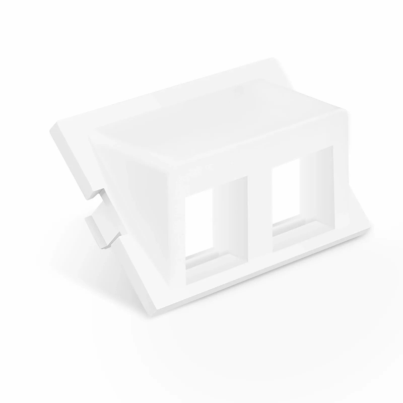 2-Port Angled MOS Adapter, 1.5 Units High, White