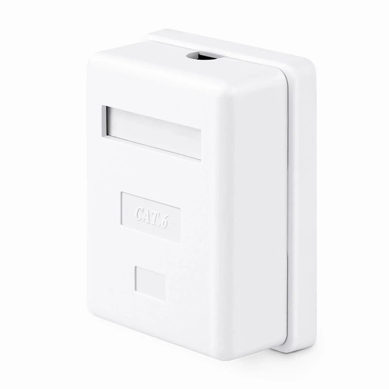 Cat6 RJ45 Shielded Surface Mount Box, 1 Port, White