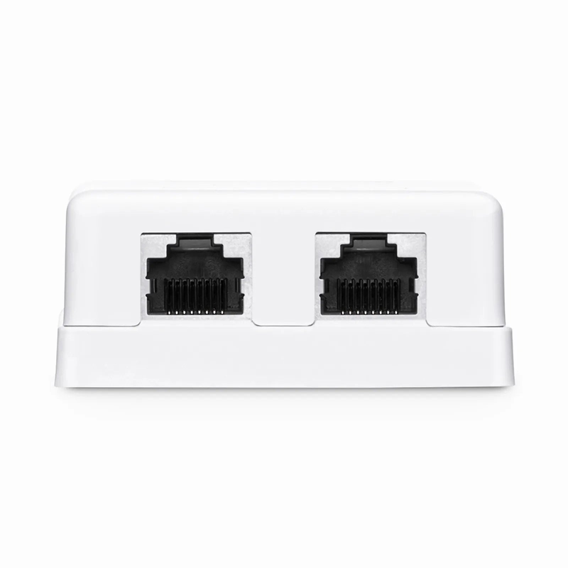 Cat6 RJ45 Shielded Surface Mount Box, 2 Ports, White