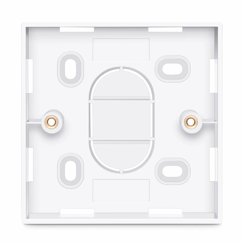 British-Style Single Gang Back Box, White, 3.39''x3.39''