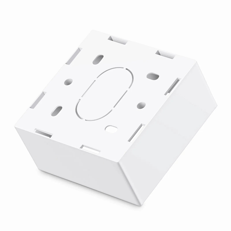 British-Style Single Gang Back Box, White, 3.39''x3.39''
