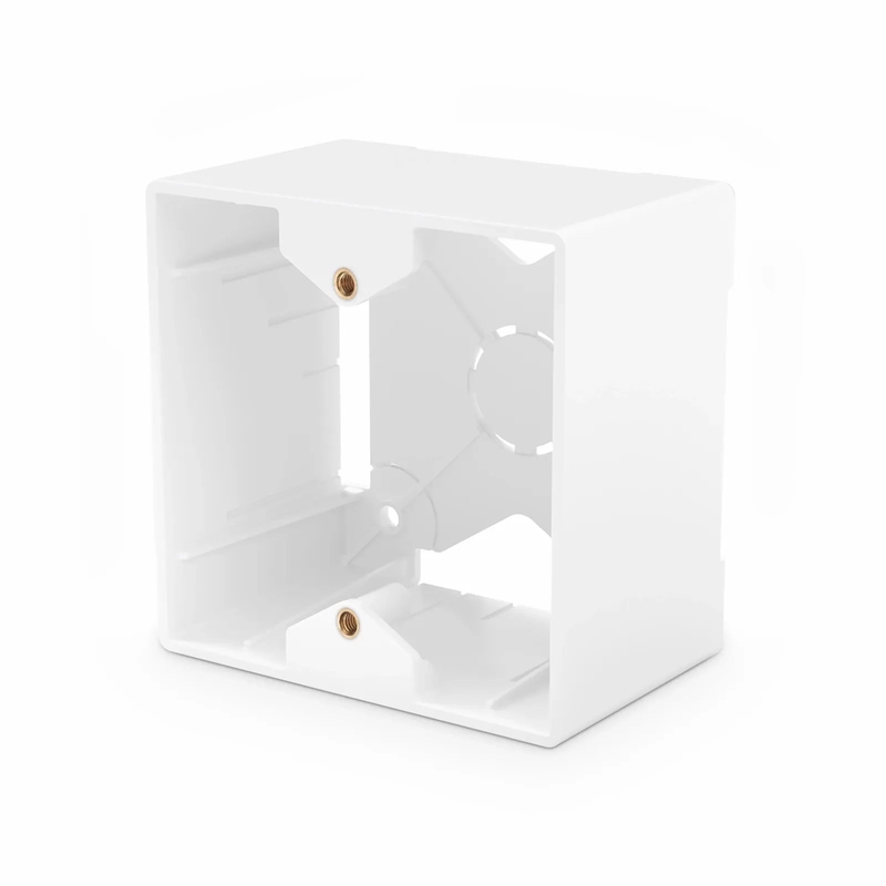 French-style Single Gang Back Box, White, 3.38" x 3.38"