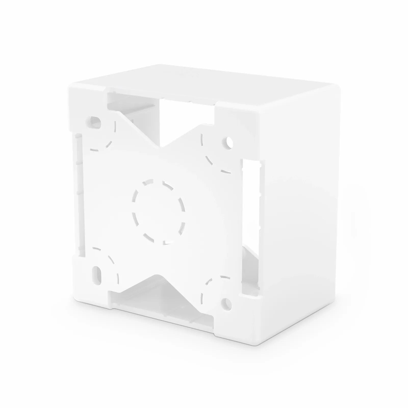 French-style Single Gang Back Box, White, 3.38" x 3.38"