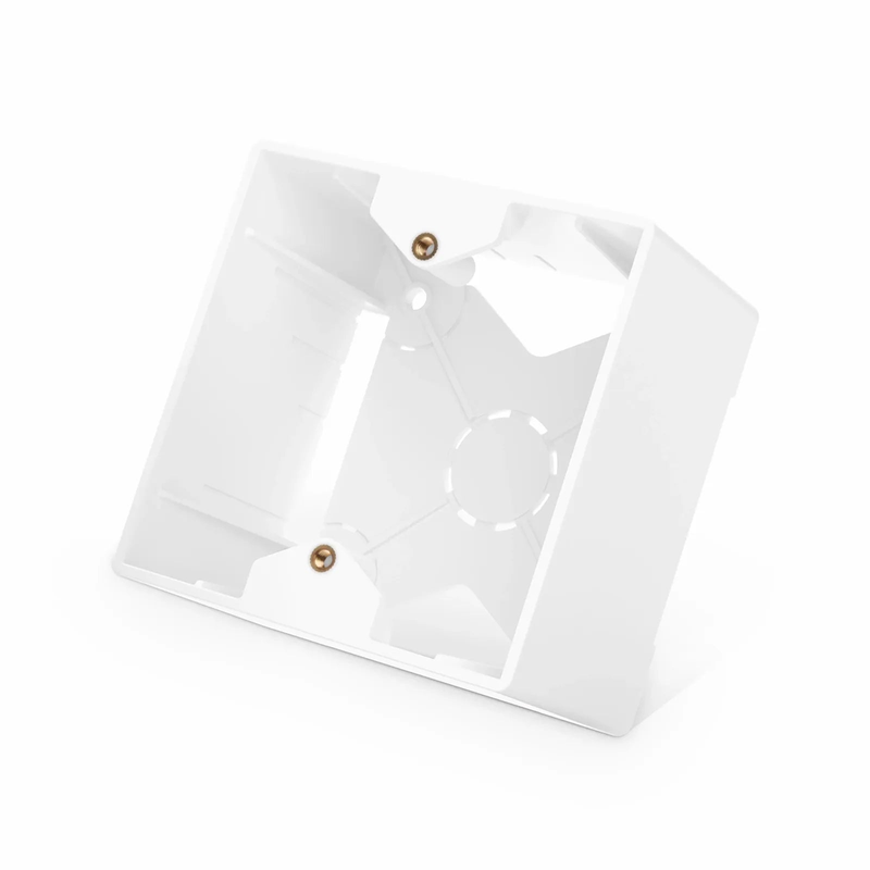 French-style Single Gang Back Box, White, 3.38" x 3.38"