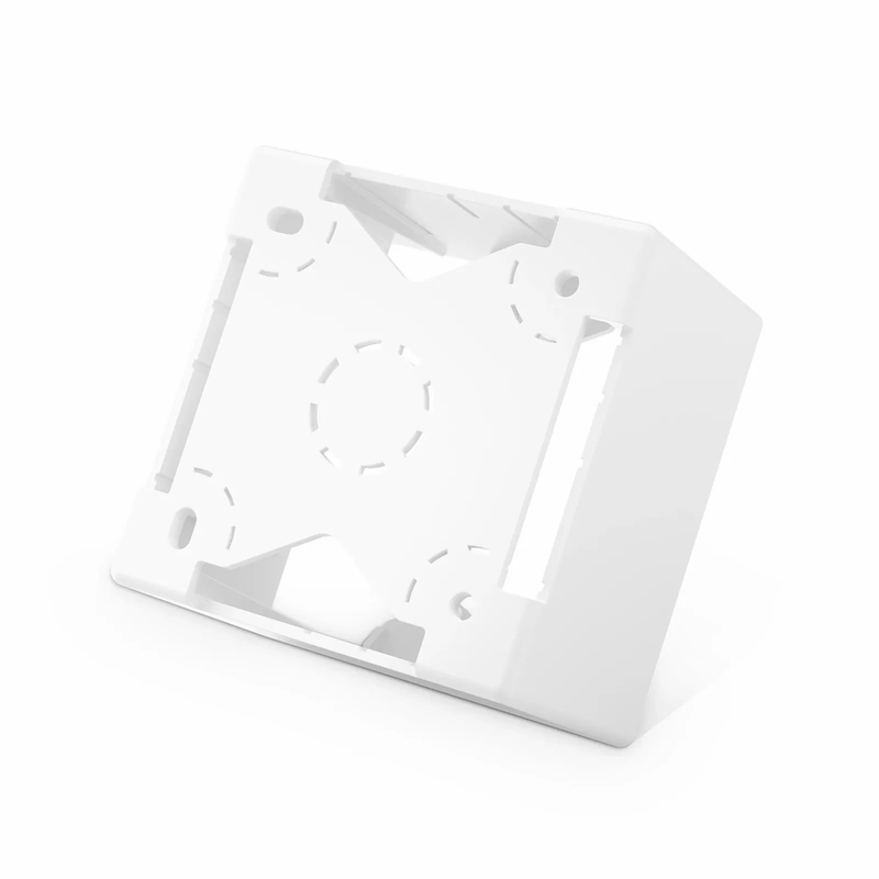 French-style Single Gang Back Box, White, 3.38" x 3.38"