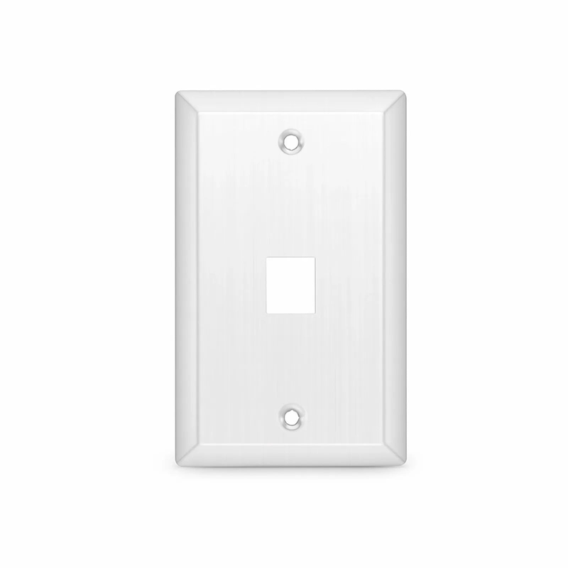 SyncEase Stainless Steel One Port Keystone Single Gang Wall Plate