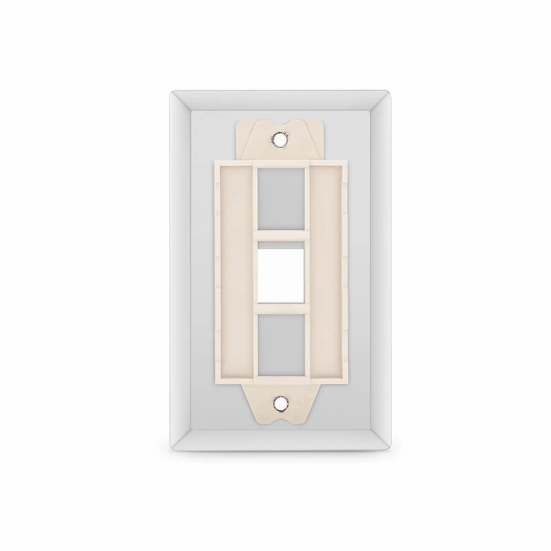 SyncEase Stainless Steel One Port Keystone Single Gang Wall Plate