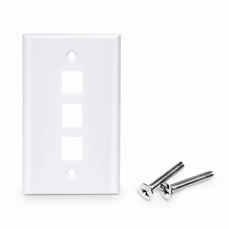 Three Ports Keystone Single Gang Wall Plate