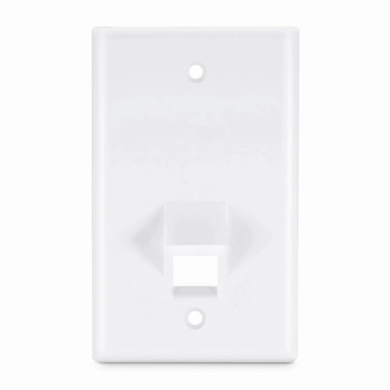 SyncEase One Port Keystone Single Gang Wall Plate, White