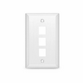 SyncEase Stainless Steel Three Port Keystone Single Gang Wall Plate