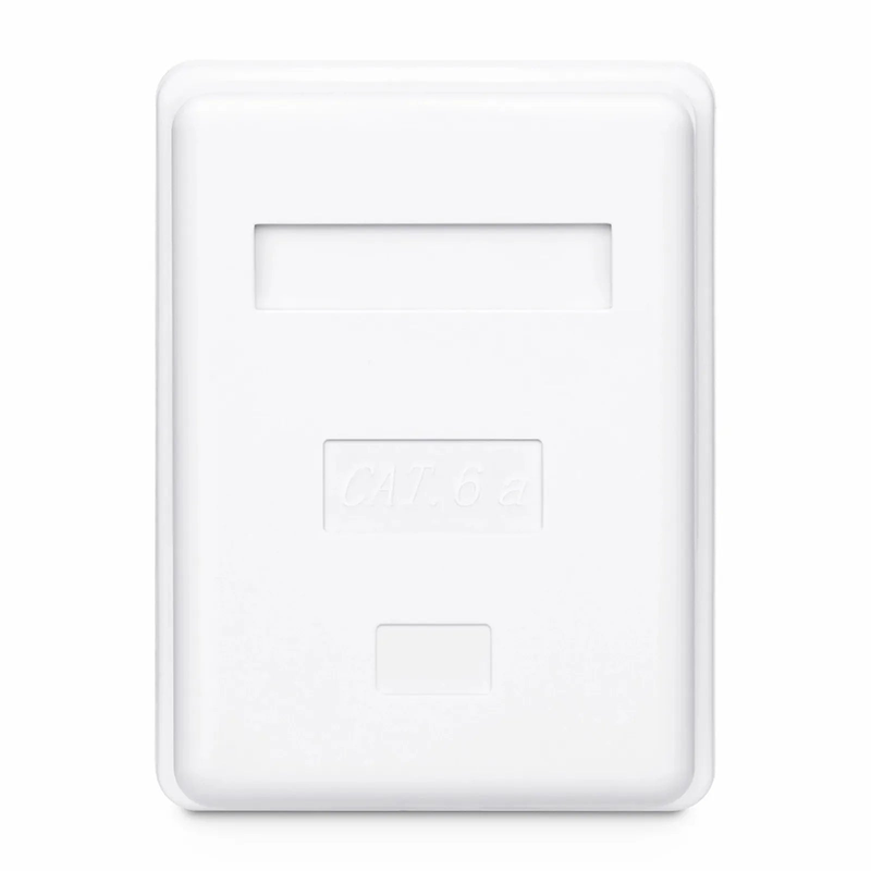 Cat6a RJ45 Shielded Surface Mount Box, 1 Port, White