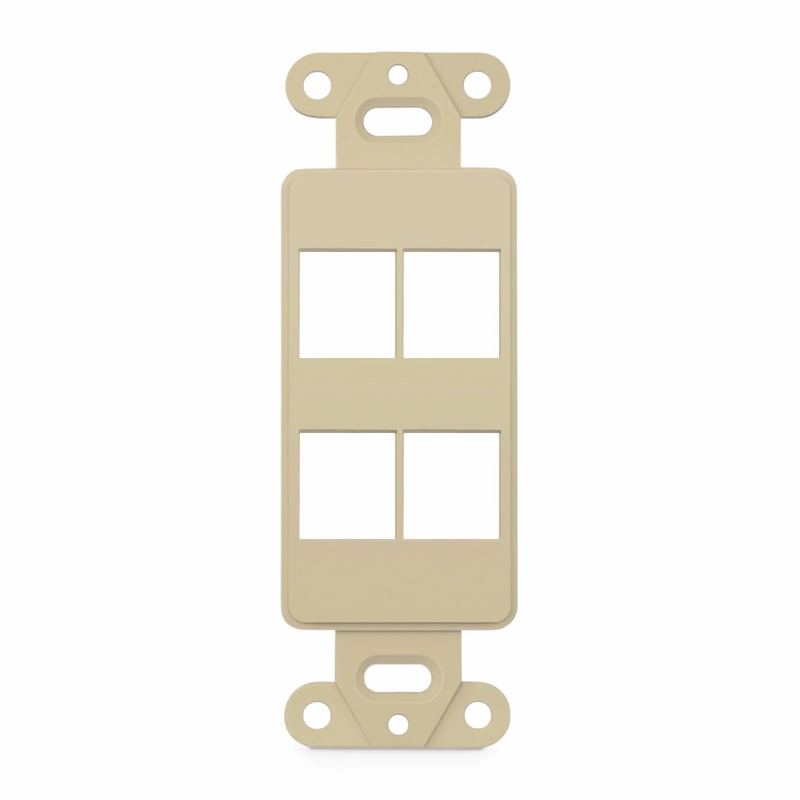 SyncEaseFFSystemâ„¢ Faceplate Frame Keystone Insert, 4 Ports, Ivory, 4.09'' x 1.4''