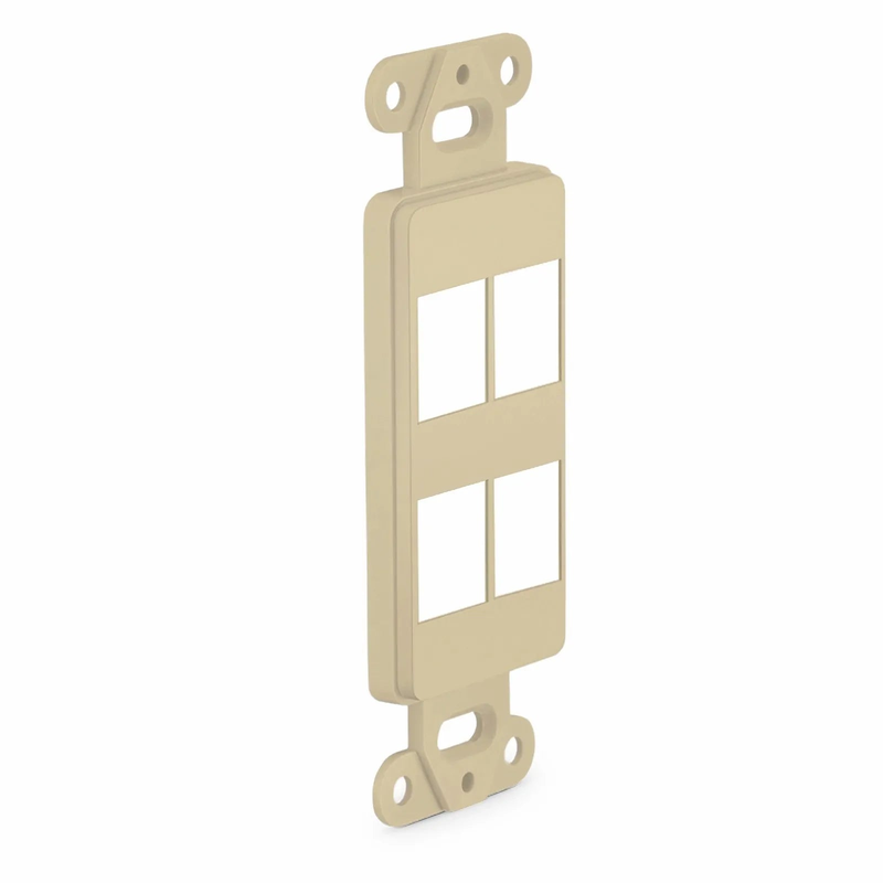 SyncEaseFFSystemâ„¢ Faceplate Frame Keystone Insert, 4 Ports, Ivory, 4.09'' x 1.4''