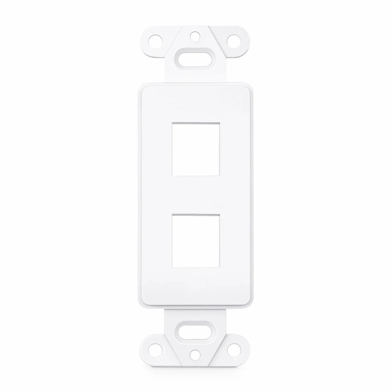 Faceplate Frame Keystone Insert, 2 Ports, White, 4.09'' x 1.40''
