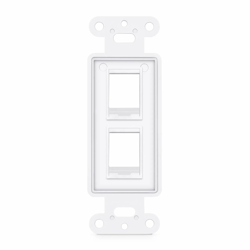 Faceplate Frame Keystone Insert, 2 Ports, White, 4.09'' x 1.40''
