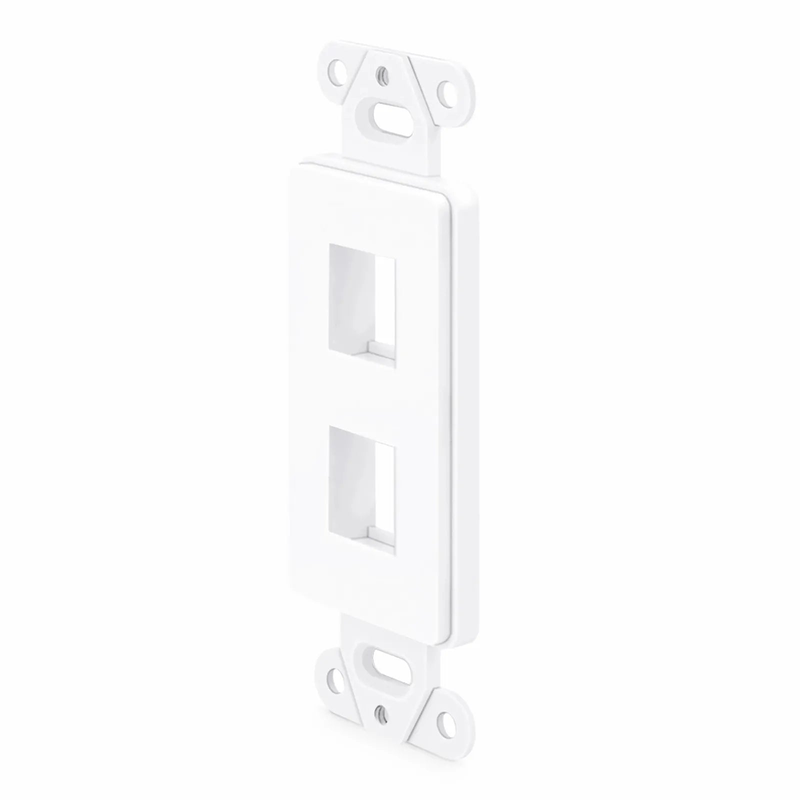 Faceplate Frame Keystone Insert, 2 Ports, White, 4.09'' x 1.40''