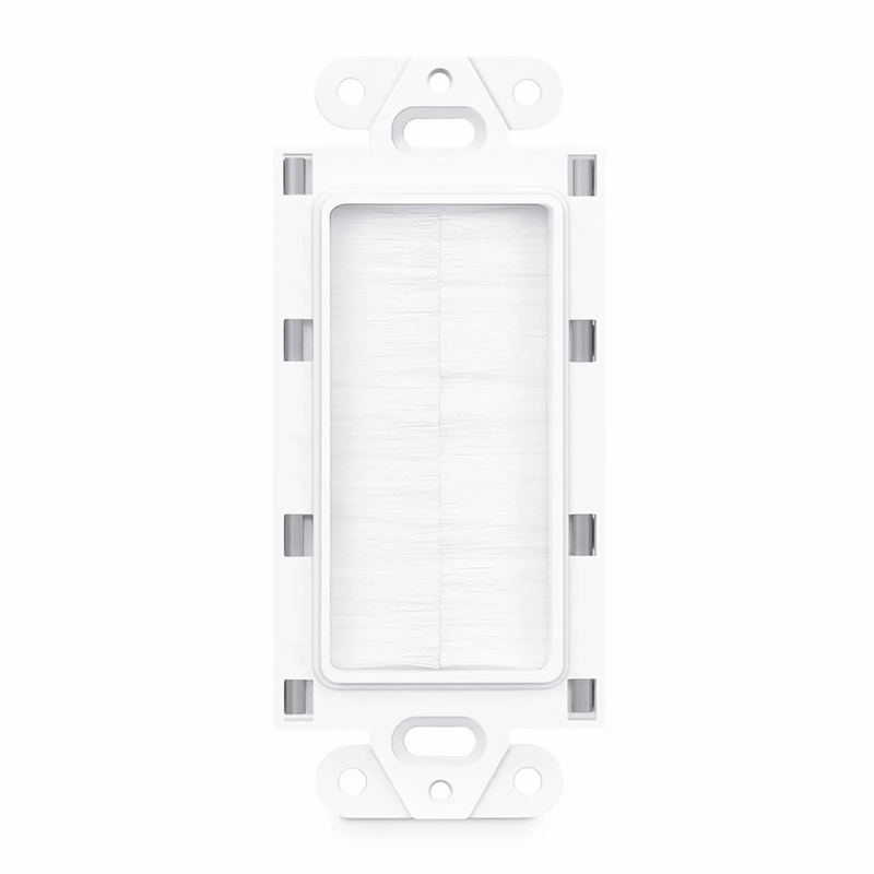 Faceplate Frame Keystone Insert, Brush, White, 4.09'' x 1.79''