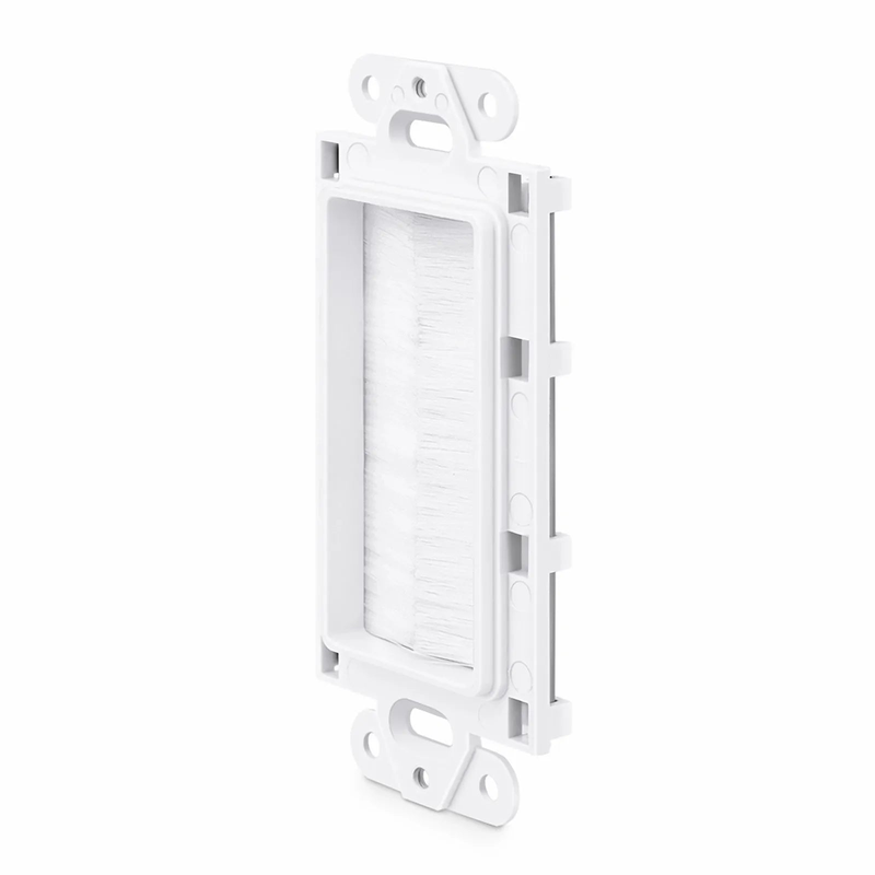 Faceplate Frame Keystone Insert, Brush, White, 4.09'' x 1.79''