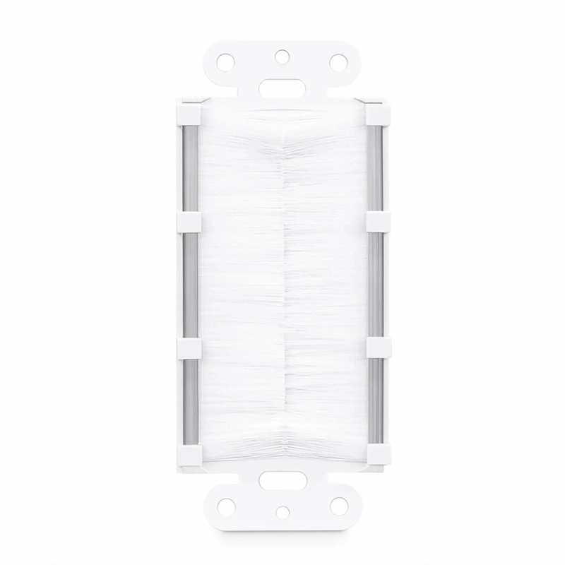 Faceplate Frame Keystone Insert, Brush, White, 4.09'' x 1.79''