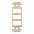 SyncEaseFFSystemâ„¢ Faceplate Frame Keystone Insert, 6 Ports, Ivory, 4.09'' x 1.4''