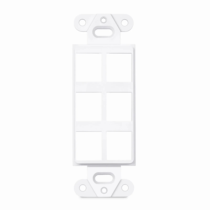 Faceplate Frame Keystone Insert, 6 Ports, White, 4.09'' x 1.40''