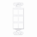 Faceplate Frame Keystone Insert, 6 Ports, White, 4.09'' x 1.40''
