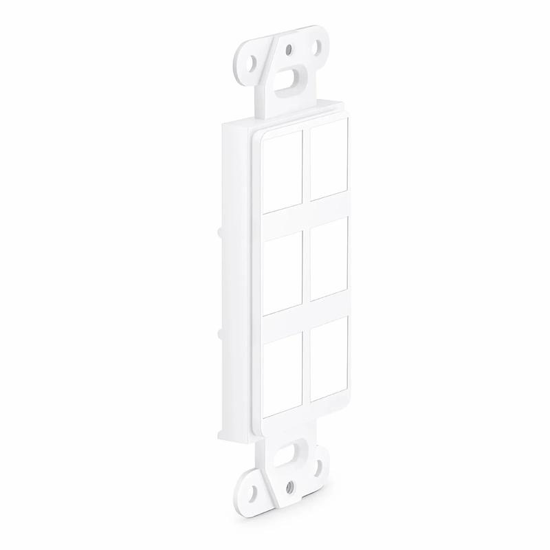 Faceplate Frame Keystone Insert, 6 Ports, White, 4.09'' x 1.40''