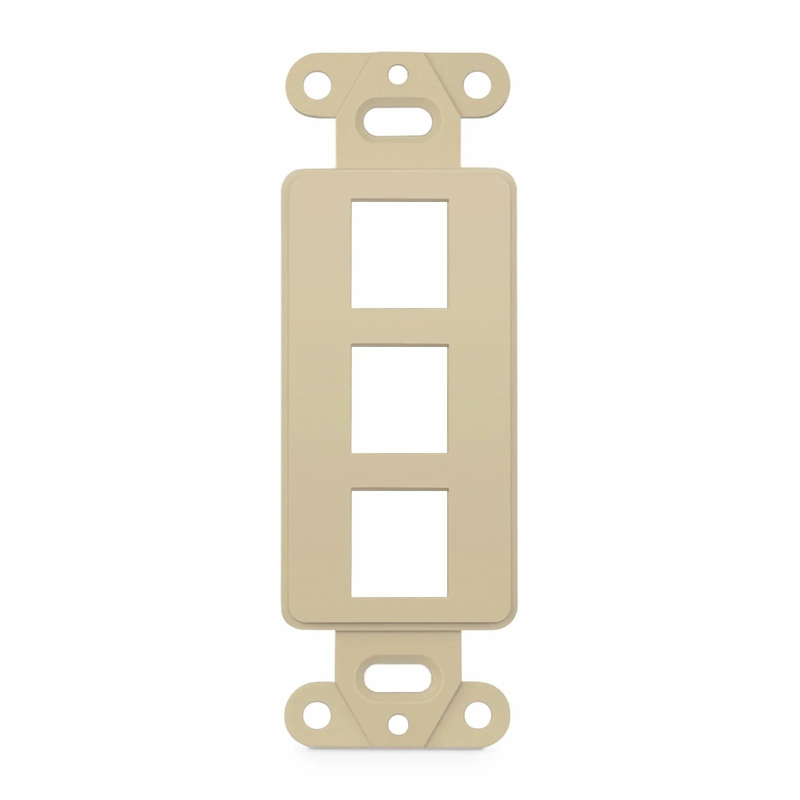 SyncEaseFFSystemâ„¢ Faceplate Frame Keystone Insert, 3 Ports, Ivory, 4.09'' x 1.4''